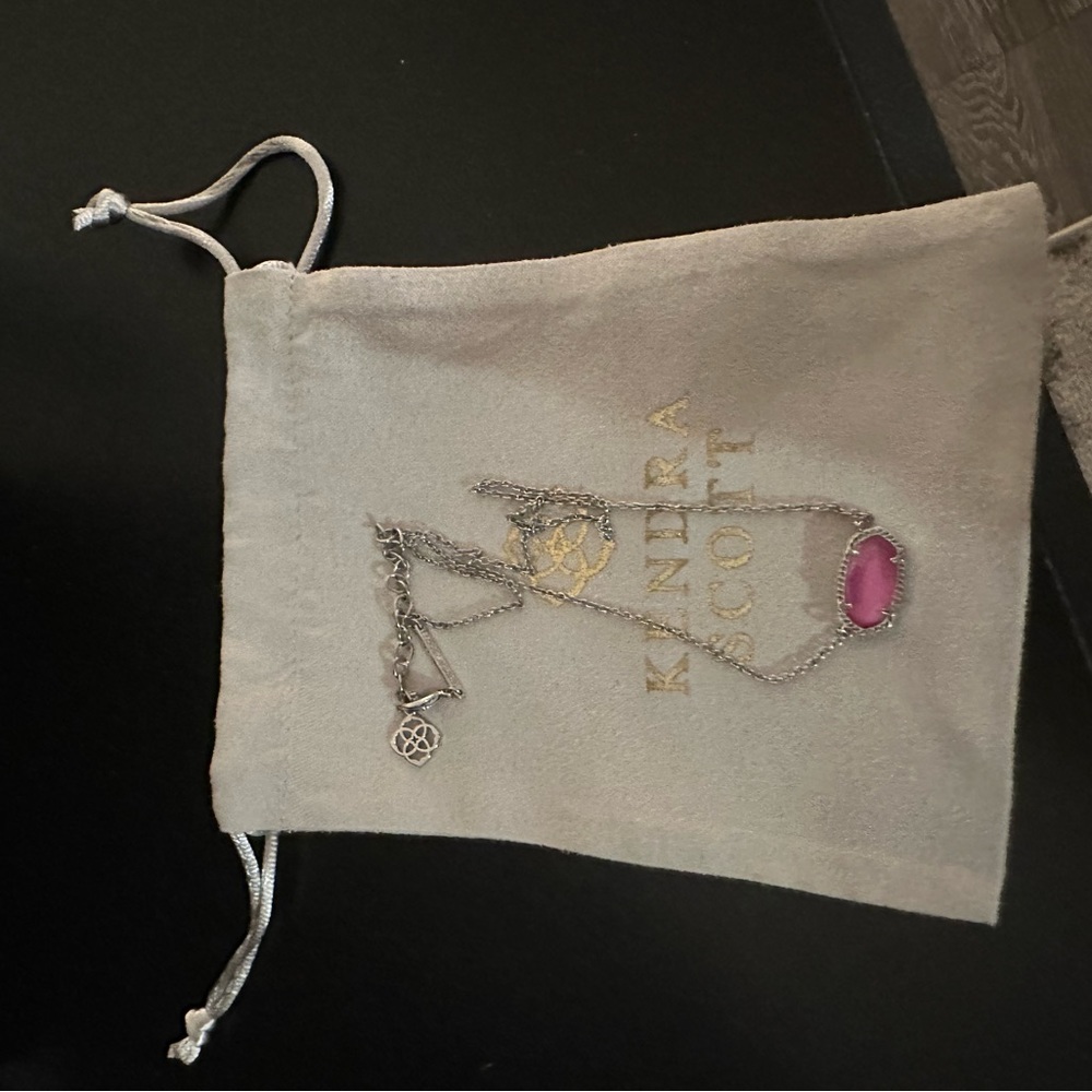 Kendra Scott Silver Pink Elisa Pendant